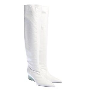 Jil Sanders Kneww High White Boots